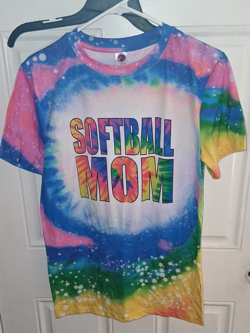 Custom Made Softball Mom Tie-Dye Short Sleeve Tee - Multicolor